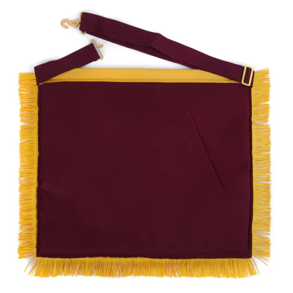 Order Of The Amaranth Apron - Maroon Velvet with Yellow Borders & Fringe