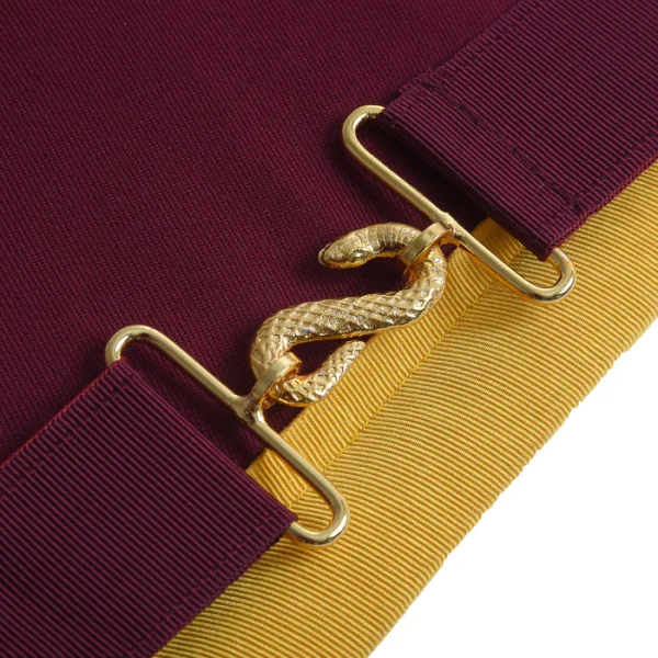 Order Of The Amaranth Apron - Maroon Velvet with Yellow Borders & Fringe