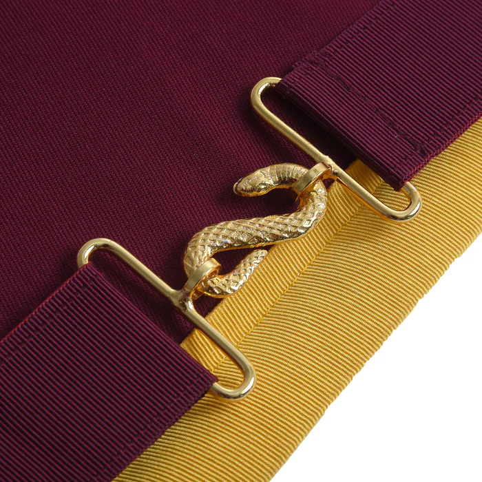 Order Of The Amaranth Apron – Maroon Velvet with Yellow Borders & Fringe