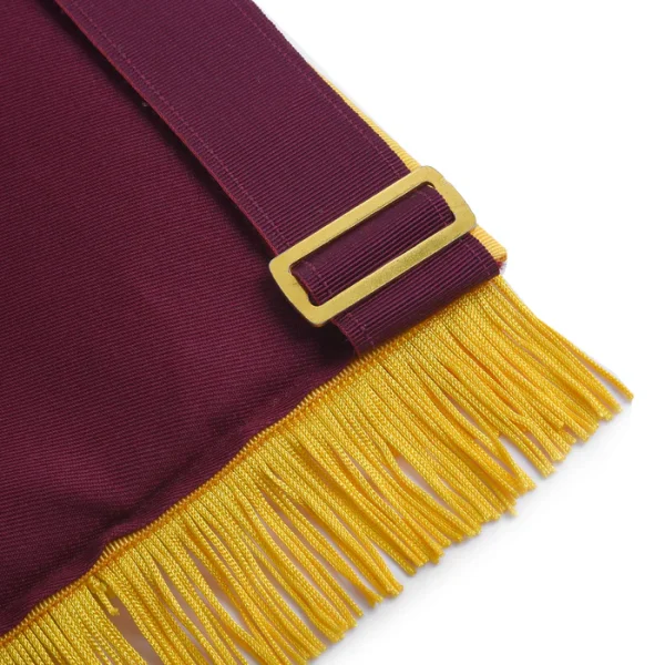 Order Of The Amaranth Apron - Maroon Velvet with Yellow Borders & Fringe