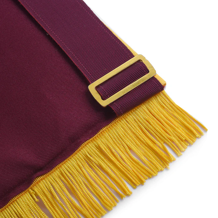 Order Of The Amaranth Apron – Maroon Velvet with Yellow Borders & Fringe