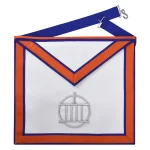 St. Lawrence the Martyr Apron - Worthy Master Blue Orange Gridiron