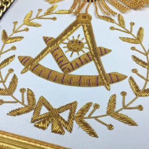 Past Master Blue Lodge Apron - Royal Purple Velvet with Gold Fringe