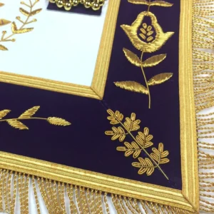 Past Master Blue Lodge Apron - Royal Purple Velvet with Gold Fringe