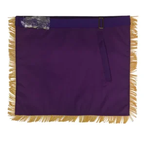 Past Master Blue Lodge Apron - Royal Purple Velvet with Gold Fringe
