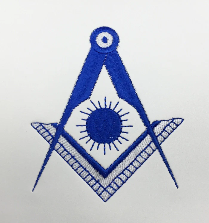 Officers Blue Lodge Officer Apron Set – Royal Blue Ribbon Machine Embroidery (Set of 15)