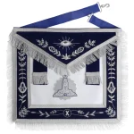 Senior Warden Blue Lodge Officer Apron - Silver Fringe - Side Tabs