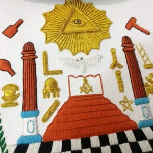 Master Mason Blue Lodge Apron - Black Chenille Square & Compass G