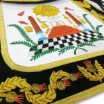 Master Mason Blue Lodge Apron - Black Chenille Square & Compass G