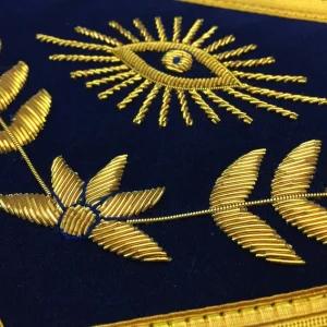 Past Master Blue Lodge Apron - Royal Navy Velvet with Gold Fringe