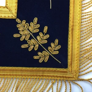 Past Master Blue Lodge Apron - Royal Navy Velvet with Gold Fringe