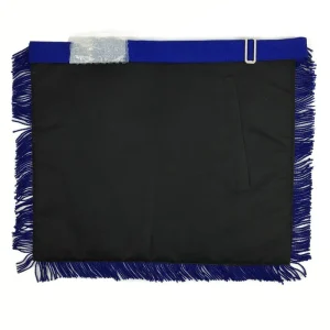 Past Master Blue Lodge Apron - Royal Blue with Blue Hand Embroidery & Fringe