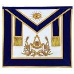 Past Master Blue Lodge Velvet Apron - Gold Hand Embroidered Snake Belt