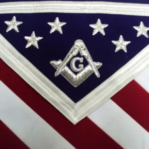 Master Mason Blue Lodge Apron - White, Red & Blue USA Flag