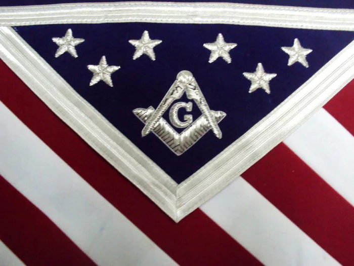 Master Mason Blue Lodge Apron – White, Red & Blue USA Flag