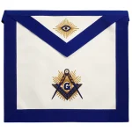 Master Mason Blue Lodge Lambskin Apron - Royal Blue - Square Compass G