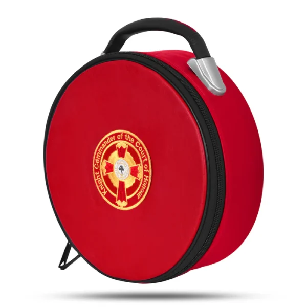 Knight Commander of the Court of Honour Scottish Rite Crown Cap Case - Red Imitation Leather