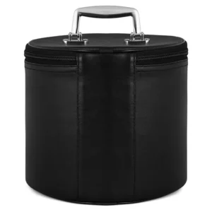 SHRINERS FEZ CASE - BLACK SYNTHETIC LEATHER WITH PYRAMID EMBLEM