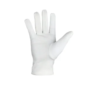 Master Mason Blue Lodge Gloves - White Cotton Machine Embroidery Back