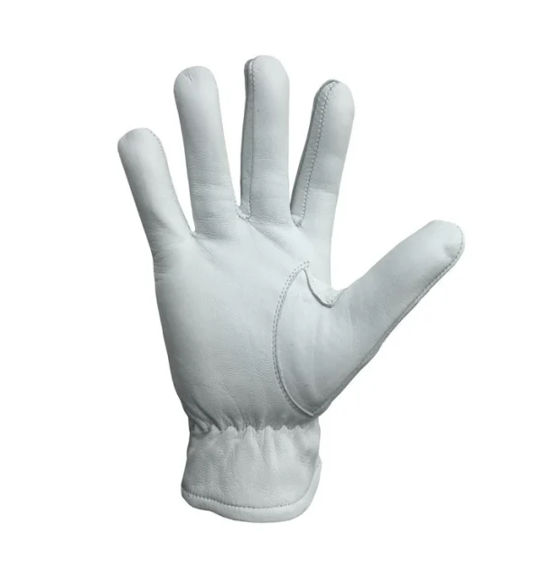 Master Mason Blue Lodge Gloves - White Leather with Square & Compass G Back