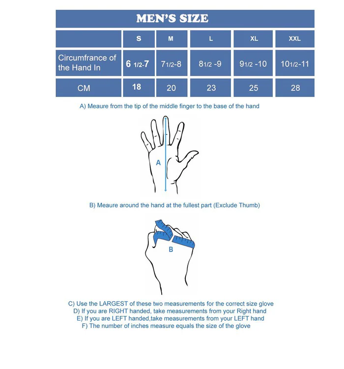 Gloves Size Chart