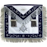 Masonic Blue Lodge Past Master Apron | Silver Handmade Embroidery