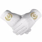 Master Mason Blue Lodge White Cotton Gloves Gold Square Compass G Pairs of 3