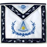 Past Master Blue Lodge Apron | Navy Blue Velvet Silver Braid