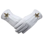 Master Mason Blue Lodge Gloves 2 pairs - Pure White Leather