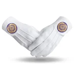 Grand Master Blue Lodge Cotton Gloves - White Purple Patch