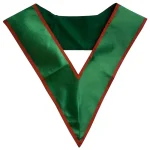 29th Degree Scottish Rite Collar - Green Moire Red Border Knight of Saint Andrew