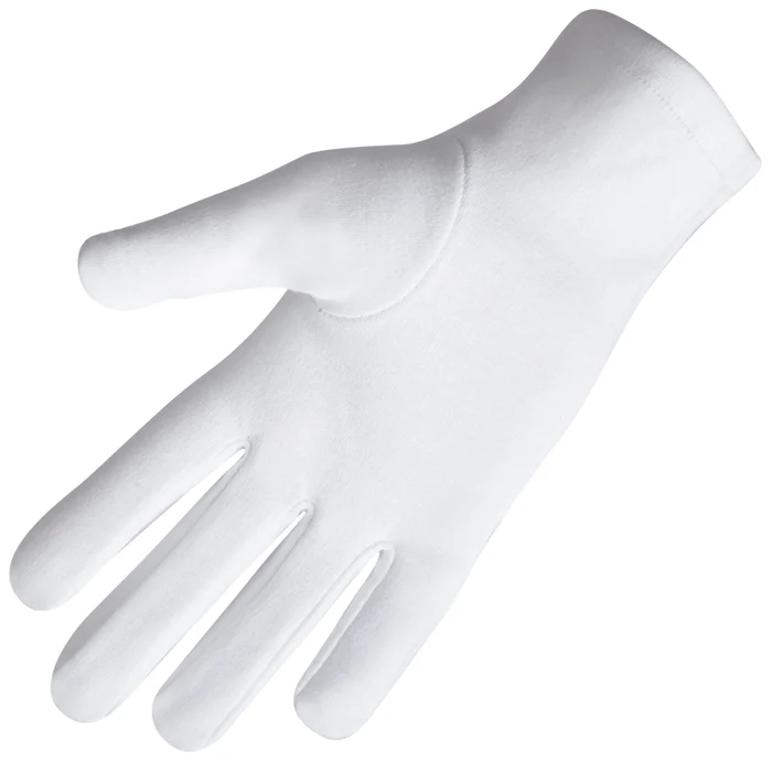 Grand Master Blue Lodge Gloves – Pure Cotton with White Patch Back