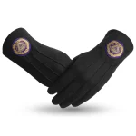 Past Grand Master Blue Lodge Pure Black Cotton Gloves Purple Patch
