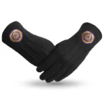 Grand Master Blue Lodge Gloves | Pure Black Cotton With Purple Patch