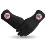Master Mason Blue Lodge Gloves | Black Cotton with Red Emblem