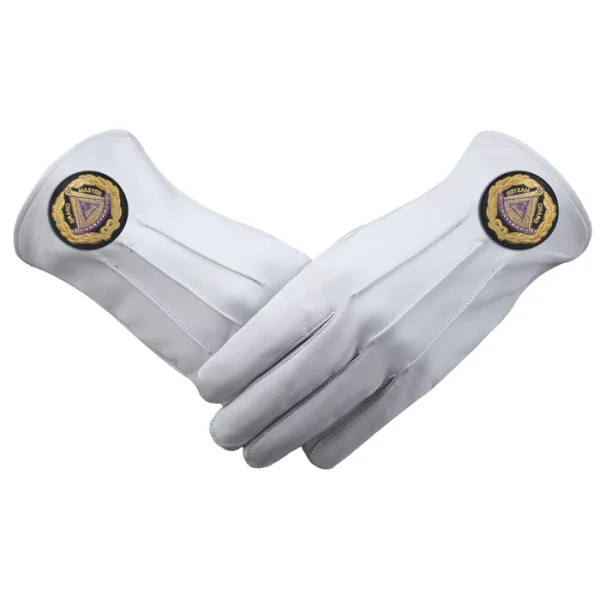 Grand Master Blue Lodge Gloves - Leather with Black Patch