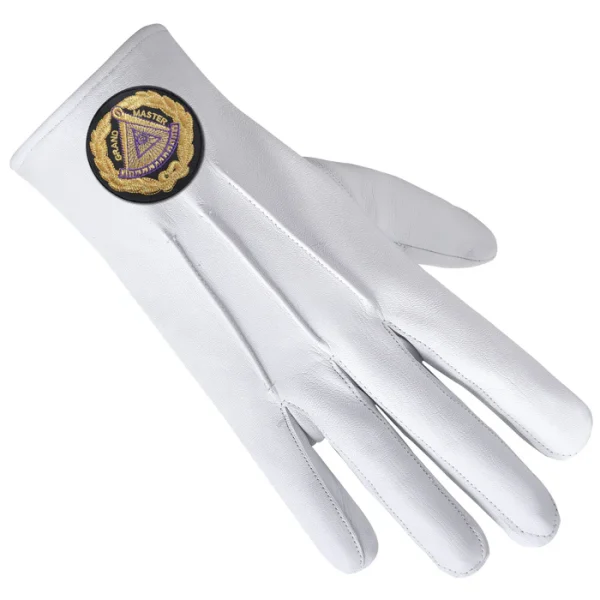 Grand Master Blue Lodge Gloves - Leather with Black Patch Front