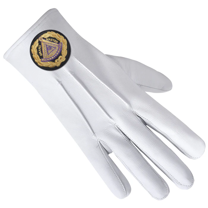 Grand Master Blue Lodge Gloves – Leather with Black Patch Front