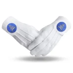 Master Mason Blue Lodge Gloves | Pure Cotton Blue Round Patch