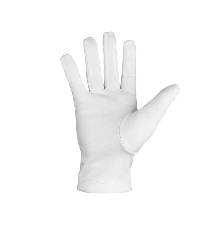 Royal Arch Chapter Gloves – White Cotton with Red Triple Tau Insignia Back