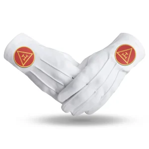 Royal Arch Chapter Gloves - Pure Cotton with Red Triple Tau