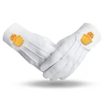 High Priest Royal Arch Chapter Gloves 3 pairs - White Pure Cotton with Embroidered Emblem