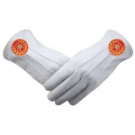 Past Grand High Priest Royal Arch Chapter Gloves 3 pairs - Leather with Red Patch & Wreath