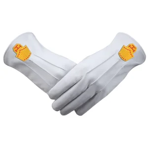 High Priest Royal Arch Chapter Gloves - White Leather