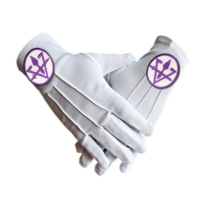 Council Gloves – Machine Embroidery White