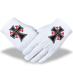 Knights Templar Commandery Gloves Two Pairs - Cotton with Black Cross
