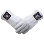 Knights Templar Commandery Gloves 3 pairs - White Leather with Black Patch