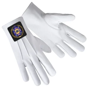 Knights Templar Commandery Gloves - Leather with Black Patch Front and Back