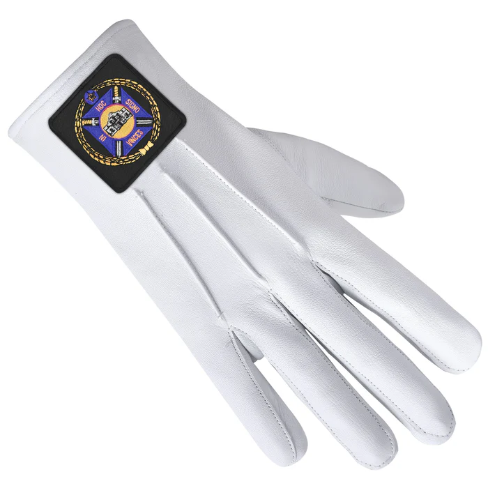 Knights Templar Commandery Gloves – Leather with Black Patch Front