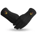 Knights Templar Commandery Gloves 3 Pairs - Black Cotton Round Patch